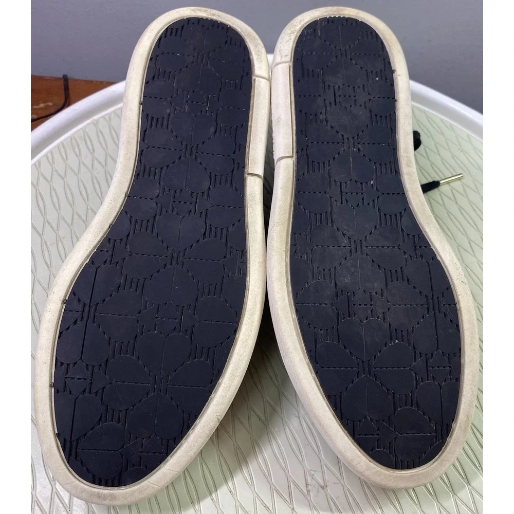 Kate Spade New York Womens‎ Black/Gold/Silver Knit Sneakers Sky Tennis Shoes 10B